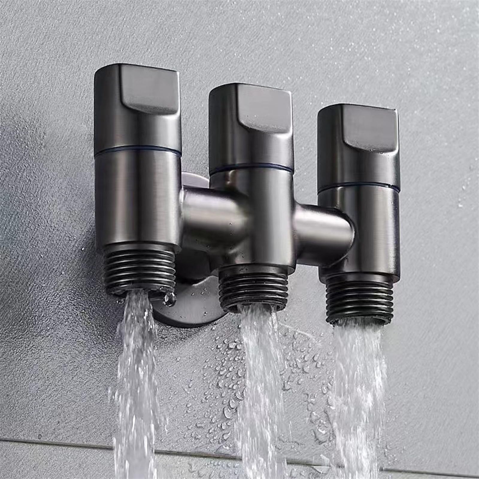 Valvola deviatrice multifunzione a tre vie con valvola di iniezione dell'acqua a tre vie, 1 pezzo (grigio)