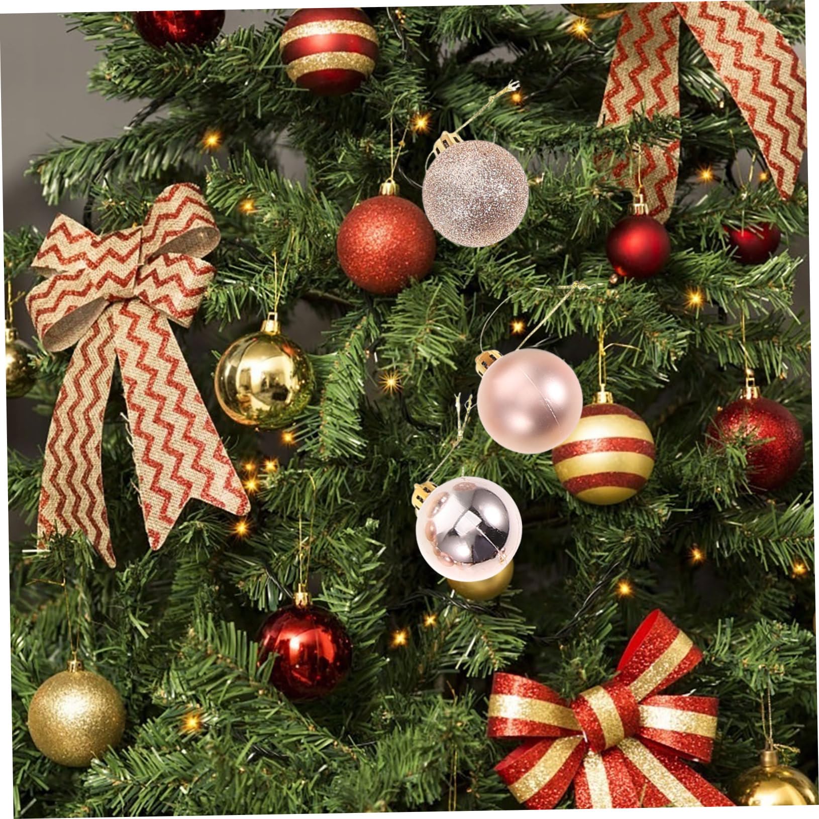 jojofuny 100 Pezzi Palle Natalizie in Abs per Decorazioni Natalizie Soffici e Resistenti per Feste di Natale