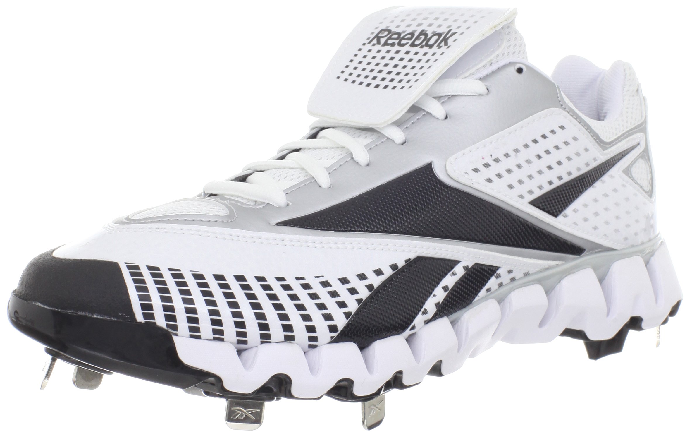 New! Reebok Zig Cooperstown 2.0 Low Baseball Cleats Metal Silver White Men’s 13 Reebok Zig Cleats | Discount Reebok White Football Cleats main image 3