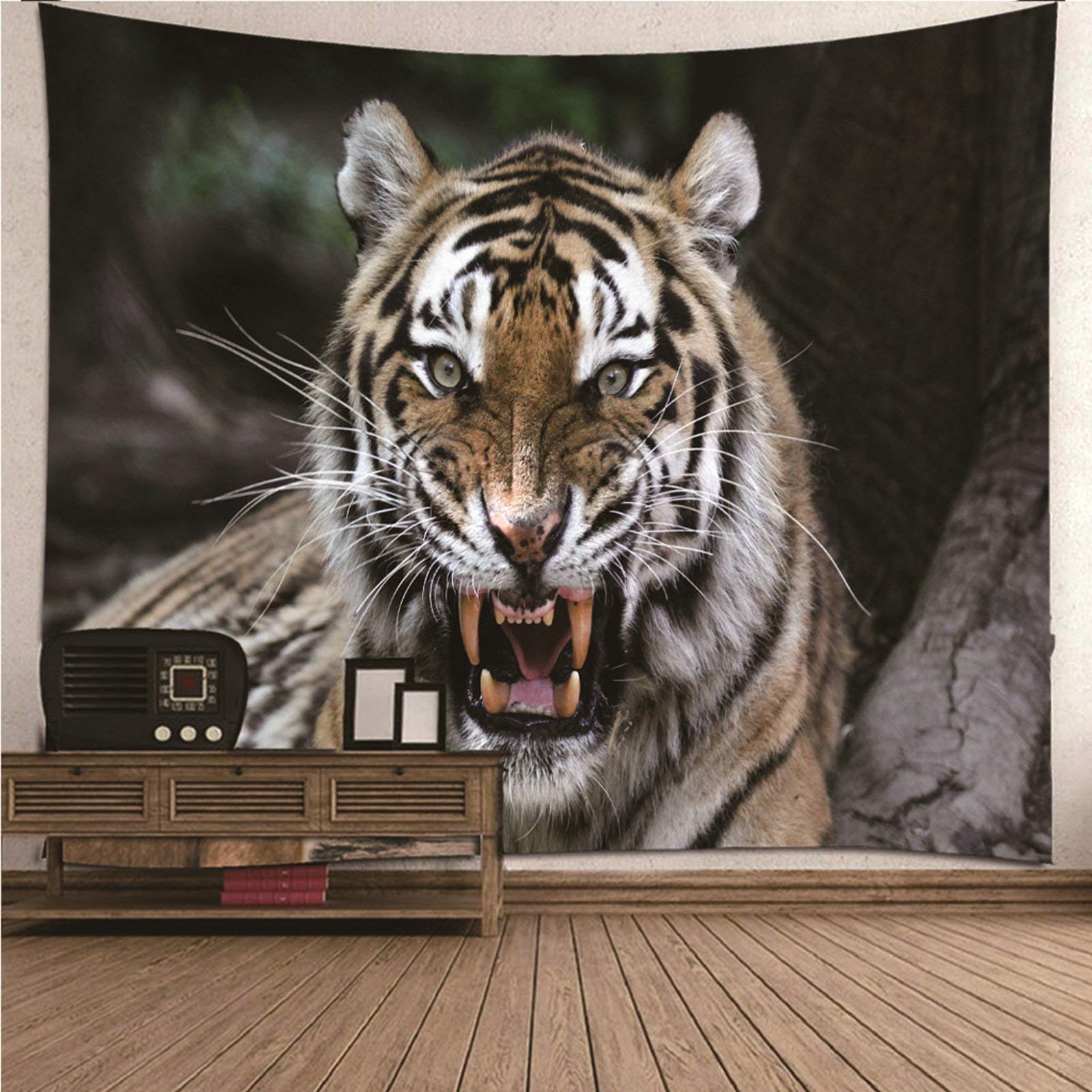 Tapiz de pared con patrón de tigre para decorar un salón moderno con estilo minimalista