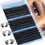 CORUSCATE Lash Clusters 100D120D150D with Bottom Lash, Cluster Eyelash Extensions Long 12-20mm DIY Cluster Lashes Thick Eyelash Clusters Volume Individual Lashes Extension 390pcs Eyelashes Strip