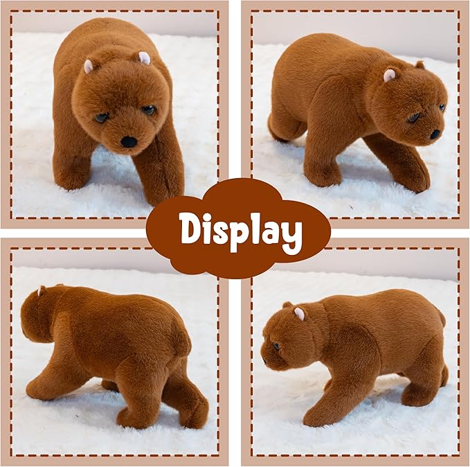 Oso de Peluche Marrón Realista 15.5 Pulgadas miniatura 5