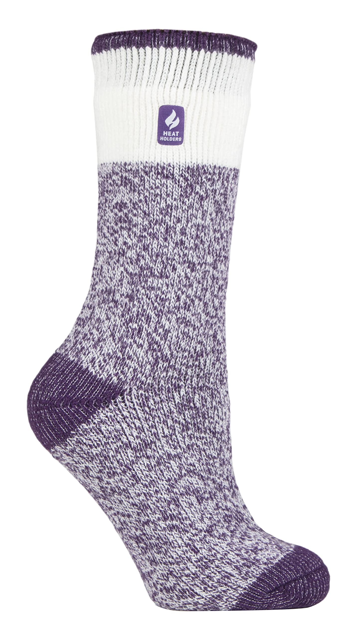 HEAT HOLDERS - Ladies Thermal Socks for Winter | Outdoor & Indoor Socks | Cuddly & Fluffy | Gifts for Women (4-8 UK, Snowdrop Purple)