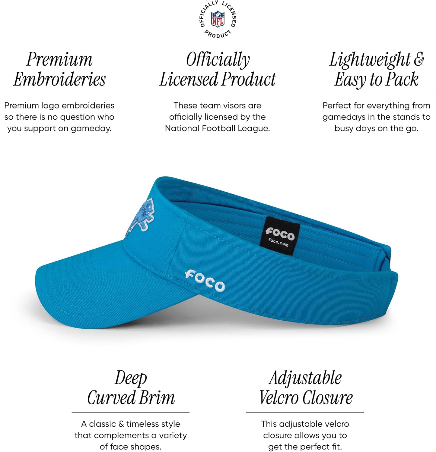 FOCO NFL Mens NFL Team Logo Visor Hat Caps