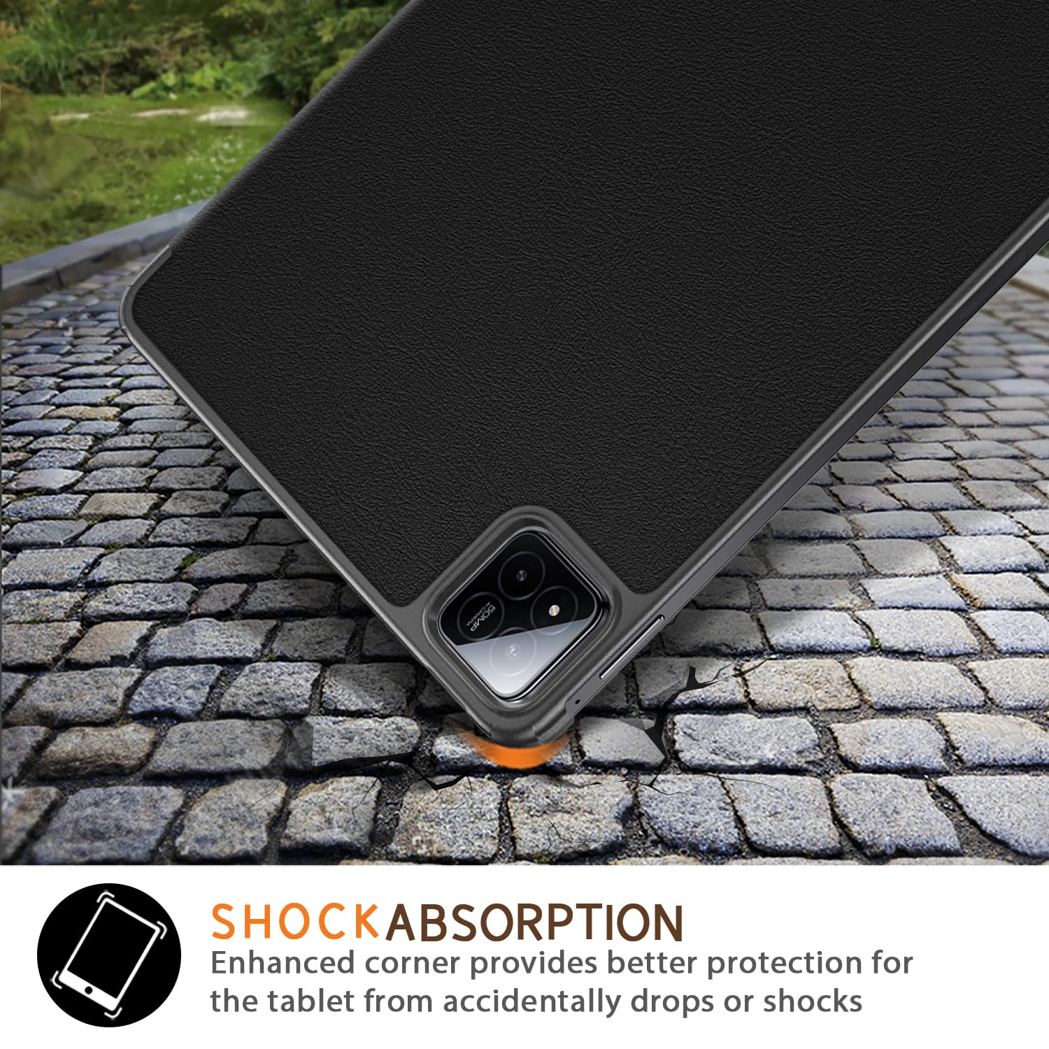 Xuanbeier Funda compatible con Xiaomi Pad 7/7 Pro de 11.2 pulgadas 2024, cubierta protectora inteligente delgada con función de encendido y apagado automático, color negro