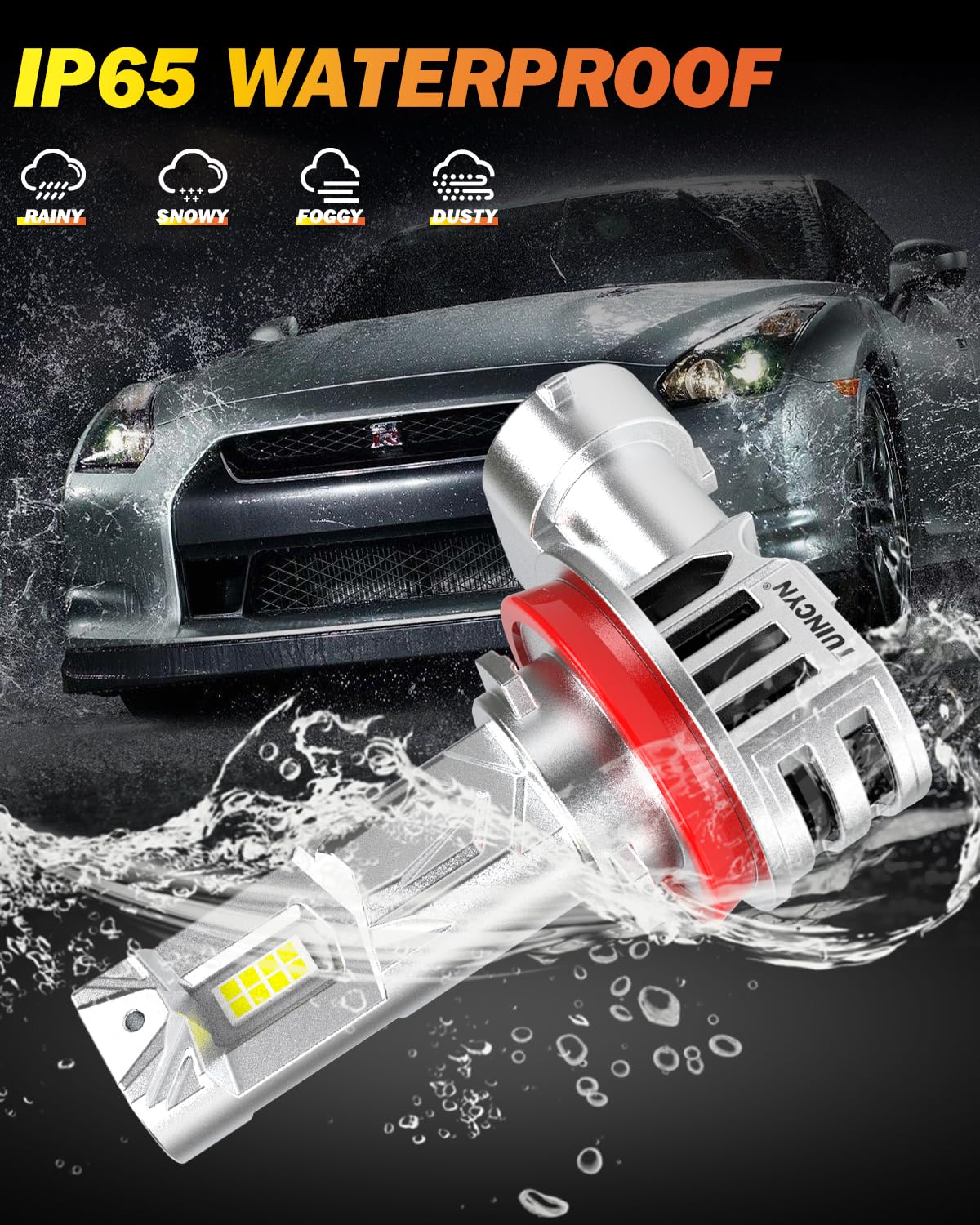TUINCYN Bombilla H11 LED Canbus, 30000LM 600% Brillo 6000K Blanco, Lámparas LED H11 H8 H9 Faro Coche para Coche Moto Camiones, Anti Error 1:1 Mini Size Recambio para Xenón Halógena, 2 Bombillas