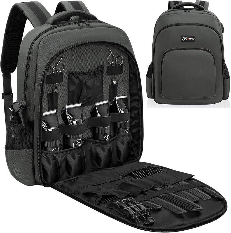 Mochila para ferramentas de barbear TORIBIO com porta USB