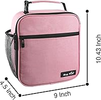 Vista 5 de Hap Tim - Lonchera para adultos, bolsa de almuerzo aislada para mujeres, lonchera reutilizable, lonchera espaciosa, rosa (18654-PK)