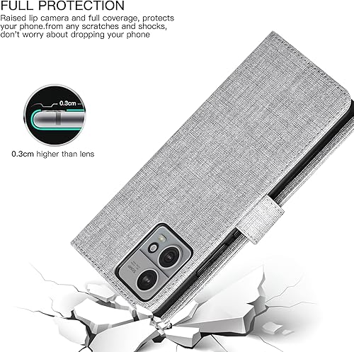 Miniatura 7 de Foluu Funda tipo cartera de piel sintética para Motorola Edge 30 Fusion, funda con tapa y funda interior de TPU a prueba de golpes, ranuras para