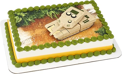 Miniatura 5 de DecoSet Robot militar transformador para tartas, decoración de 1 pieza, decoraciones de cumpleaños que se transforma en un robot para juego