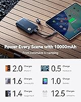 Vista 5 de INIU Cargador portátil, ultra delgado de 10000 mAh, 45 W, batería de carga rápida, accesorios de viaje de viaje, artículos esenciales para Azul