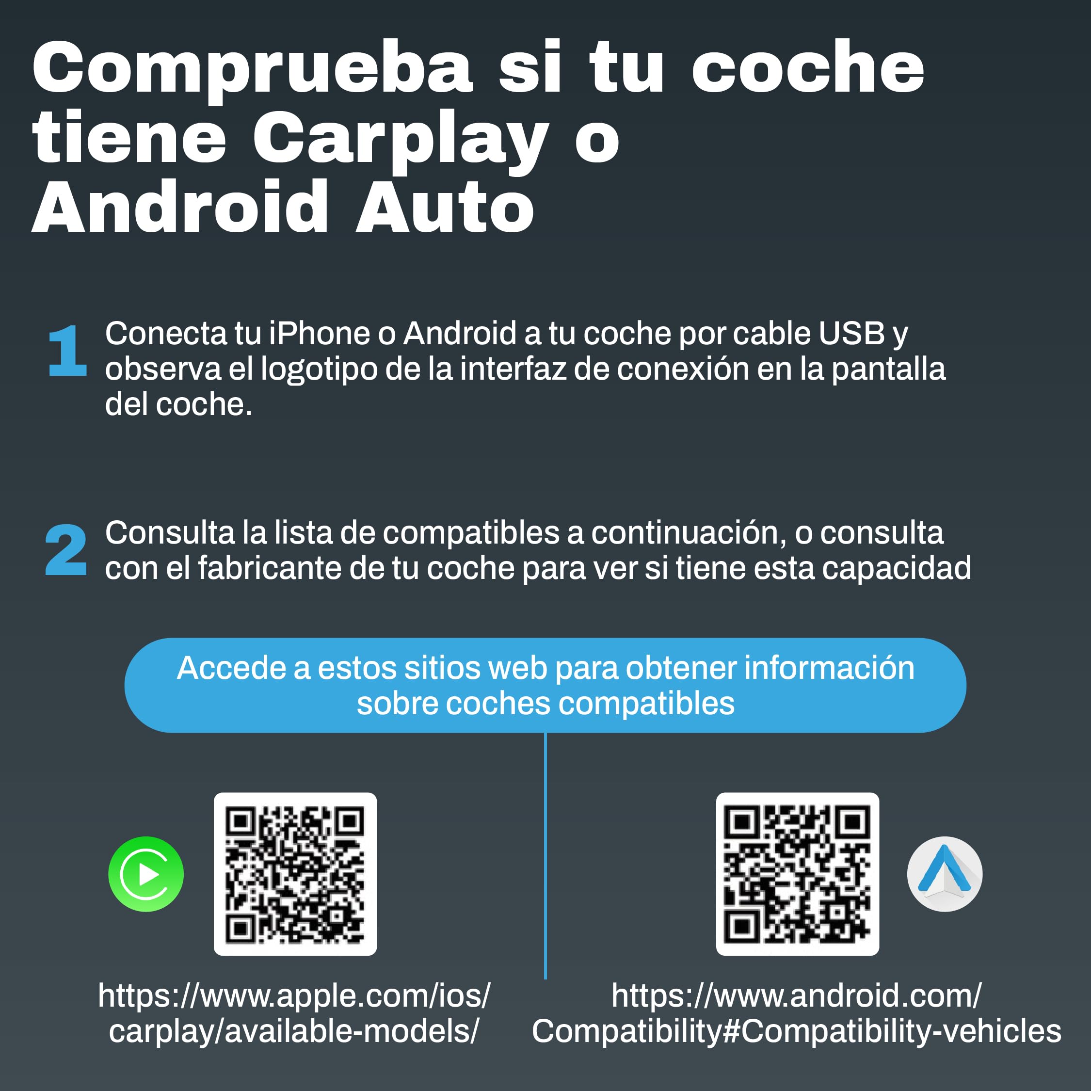 Adaptador CarPlay inalámbrico 2 en 1 USB + USB-C | Convierte CarPlay/Android Auto por Cable en Wireless | Compatible Apple & Android Auto | Plug & Play | Sin App, Sin Líos