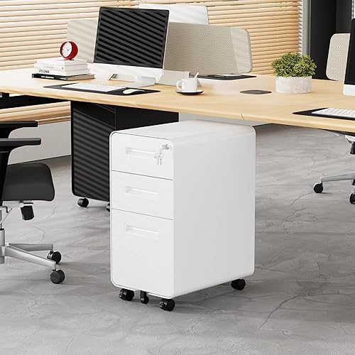 Miniatura 60 de Archivador de 2 cajones con cerradura y 4 llaves, archivador móvil de metal, archivadores para oficina en casa, debajo del escritorio, premontaje