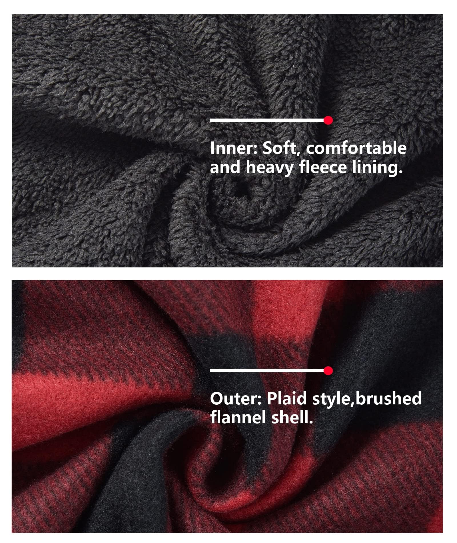 SwissWell Camicia Boscaiolo Uomo Giacca Flanella a Quadri Spessi Fodera di Peluche Felpa Cappuccio Foderata Casual Uomo Felpa con Cappuccio in pile Giacca Invernale con Tasca