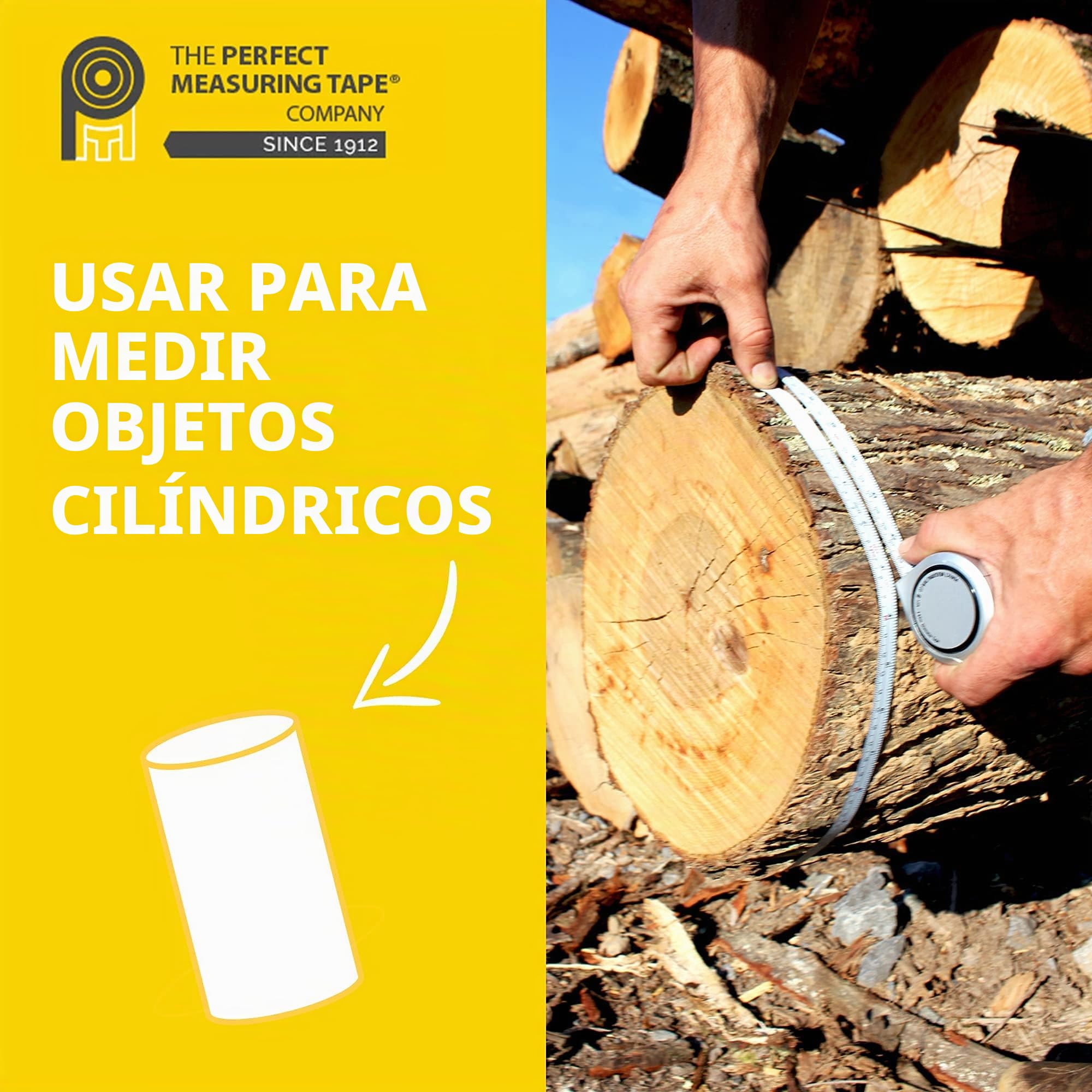 Cinta métrica perfecta para circunferencia de diámetro Pi, cinta métrica imperial y métrica de 1/2 pulgada por 12 pies, uso para medir objetos cilíndricos, modelo DCT120