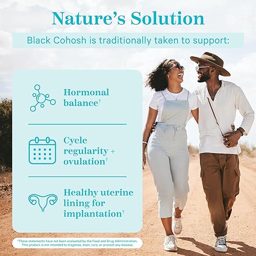 Miniatura 3 de Pink Stork Suplementos de cohosh negro para mujeres, equilibrio hormonal para fertilidad y apoyo a la concepción, período, ovulación y apoyo del