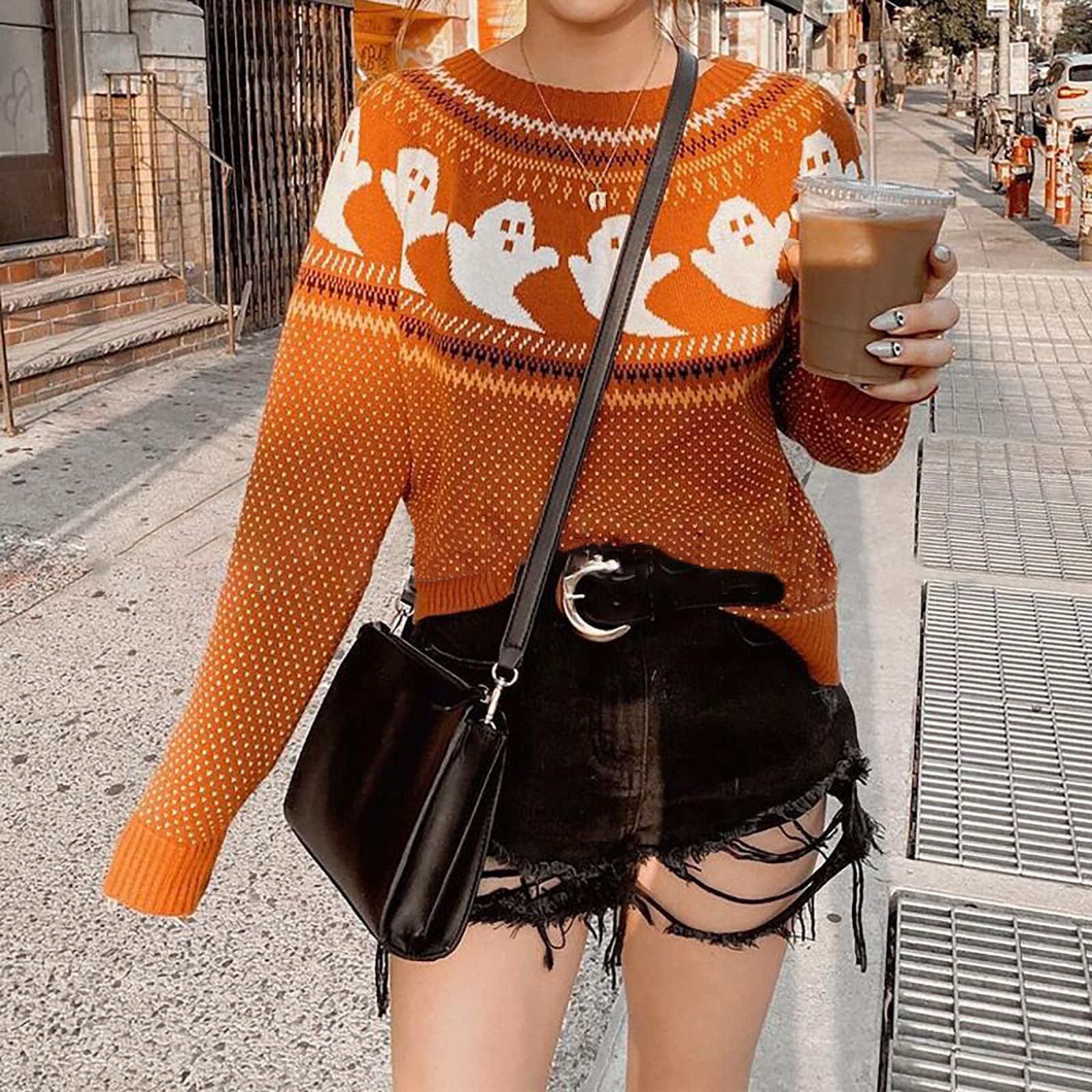 Blusa Algodón Cuello Redondo Manga Larga Calle Niñas