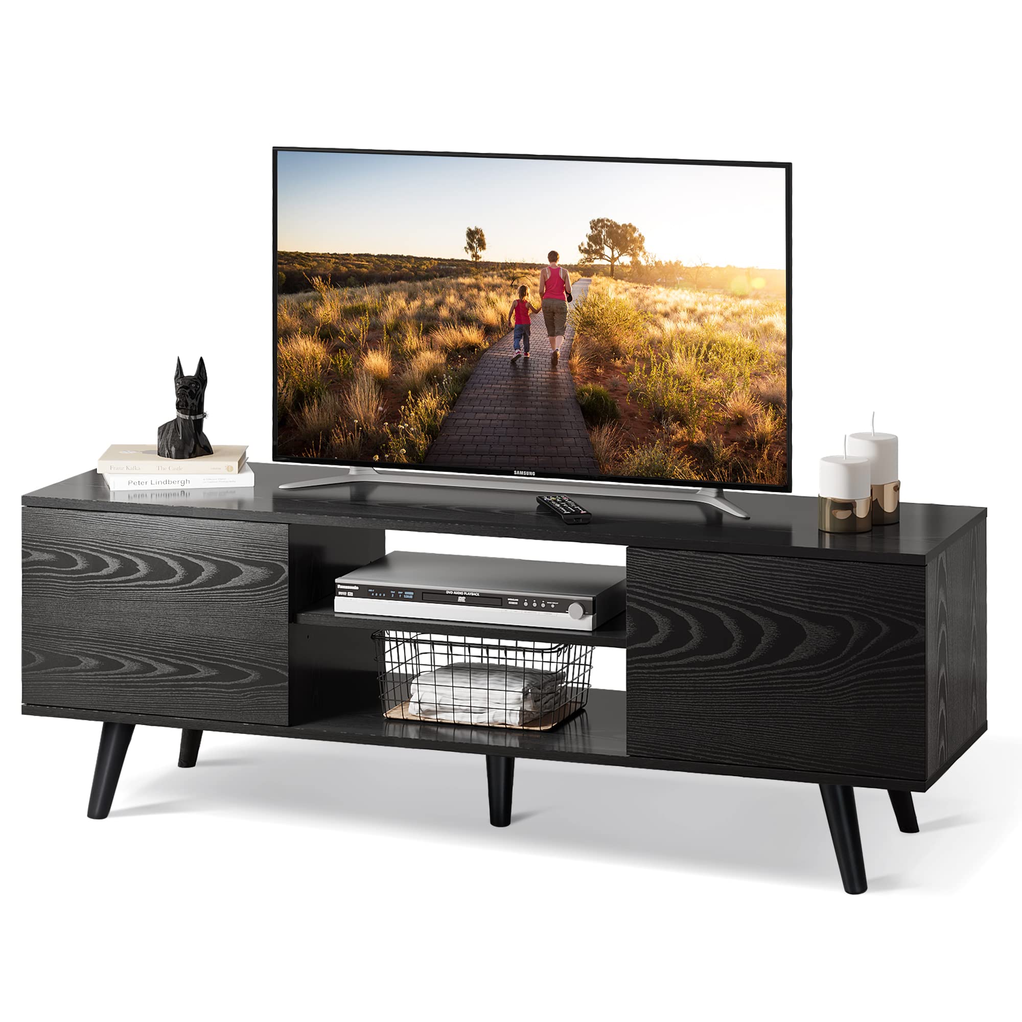 Buy WLIVE Modern TV Stand for 55 60 inch TV, Entertainment Center TV