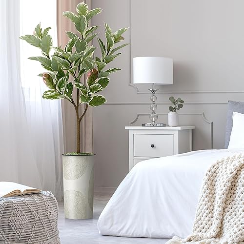 Miniatura 9 de Árbol artificial en maceta de diseño opcional, palmera tropical areca falsa de seda para decoración del hogar en interiores y exteriores, altura
