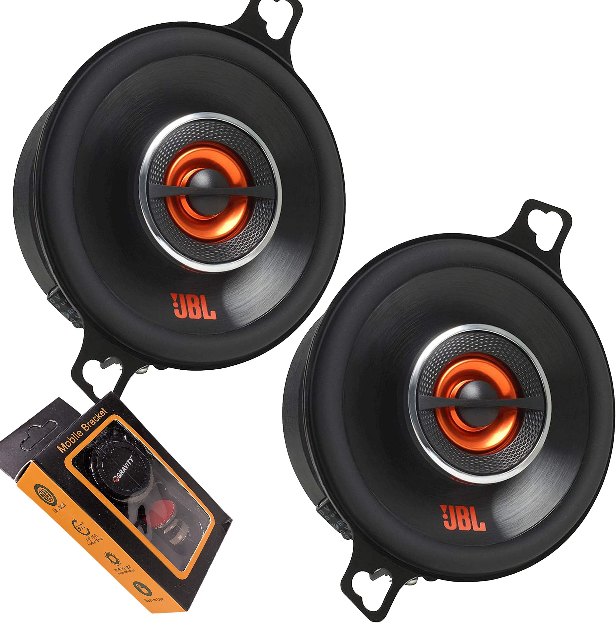 JBL GTO Series 3-1/2" Coaxial Car Audio Loudspeaker with Gravity Magnet Phone Holder Bundle