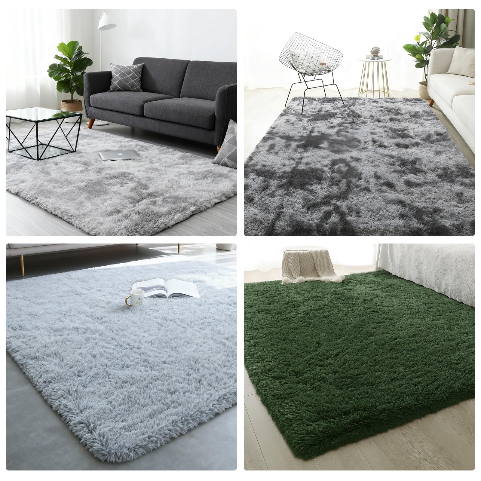 MeYuxg Dywan do salonu, 120 x 160 cm, miękki, puszysty, antypoślizgowy dywan do sypialni dla dorosłych, nadający się do prania, nowoczesny dywan z długim włosiem, wykładzina do sypialni, do salonu