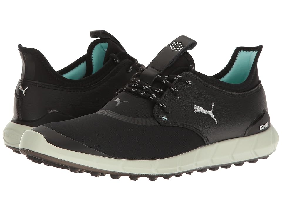 

PUMA Golf Ignite Spikeless Sport (Black/Silver/Aruba Blue) Women's Golf Shoes