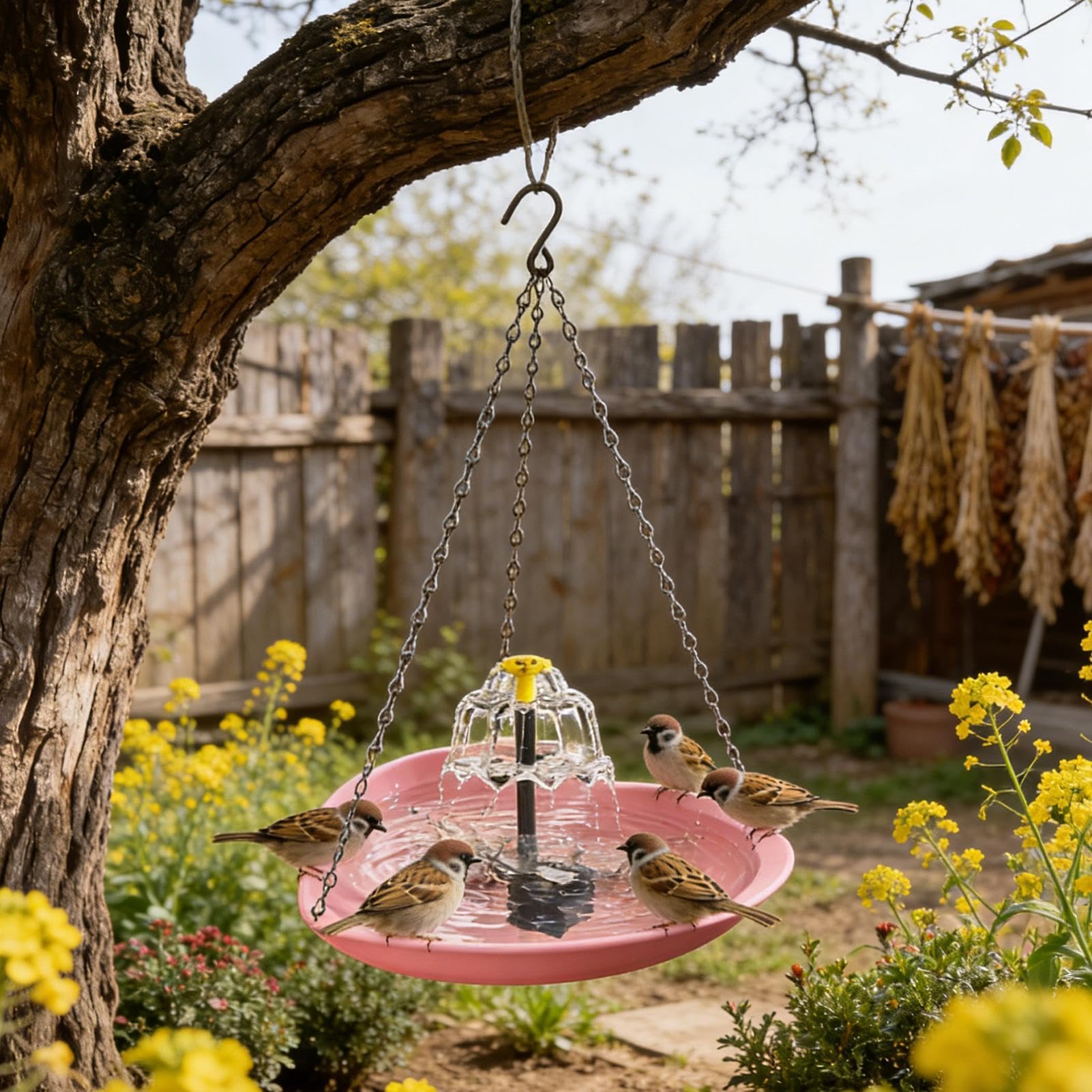 Baignoires pour oiseaux d'extérieur Forme cœur résistante aux intempéries