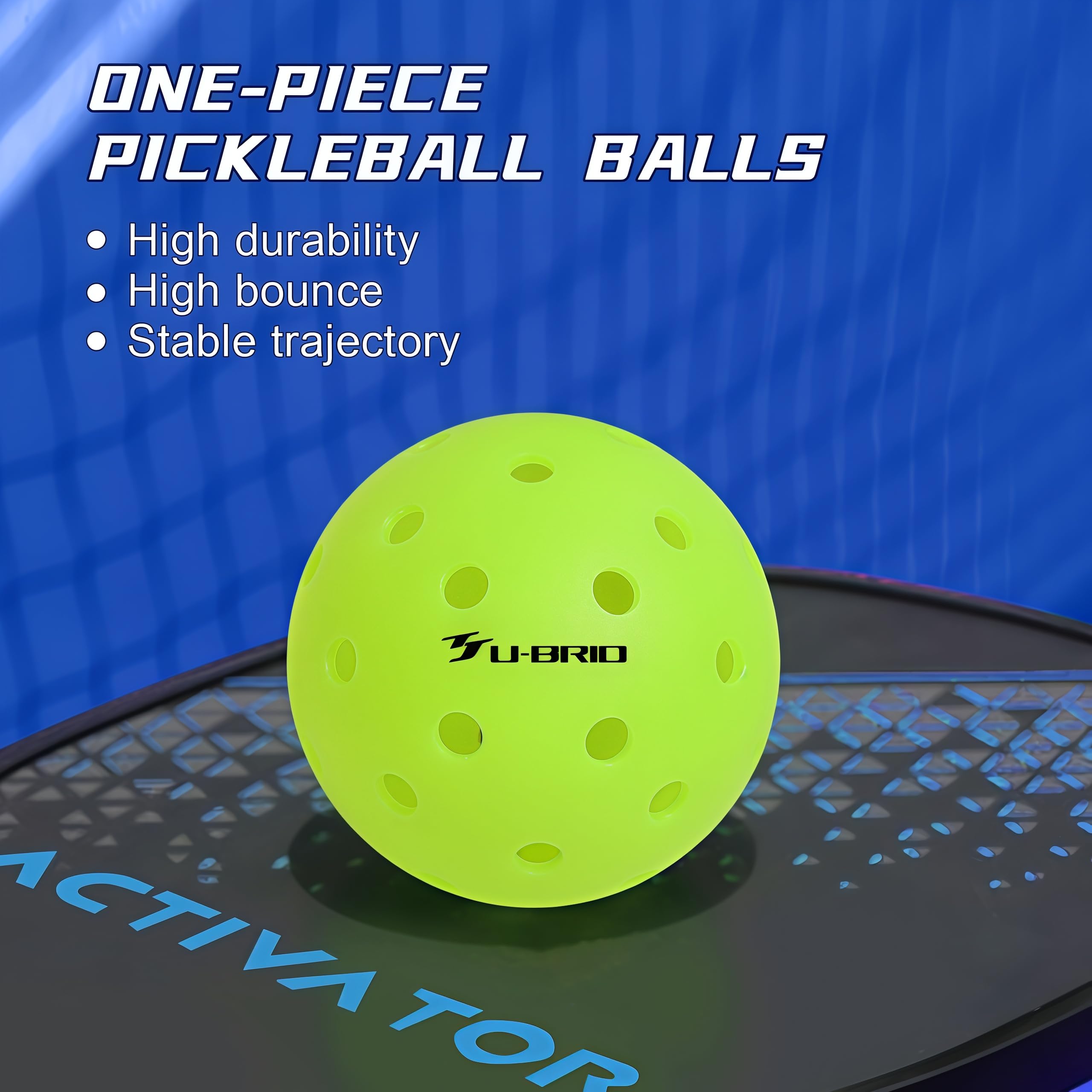 Pro-Grade - Palline da pickleball da esterno a 40 fori, confezione da 3/4/12, testate per giocatori professionisti, design resistente al vento, alta visibilità e durata oltre 300 colpi per