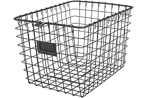 Spectrum Wire Small Basket with Label Plate (Industrial Gray)