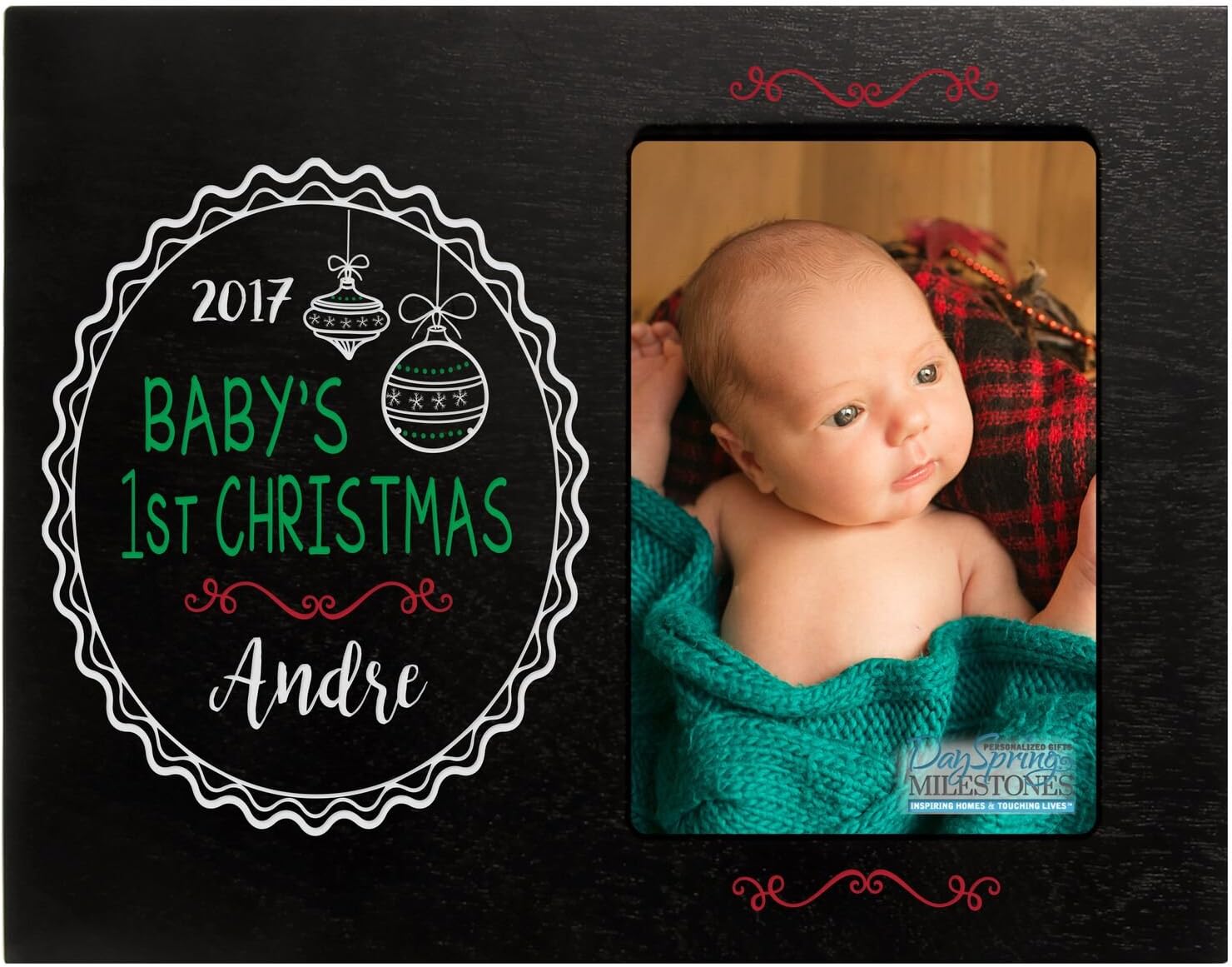 LifeSong Milestones Personalized My First Christmas for Baby Photo Frame Holds 4x6 Photograph Exclusively (My 1st Christmas for Baby)