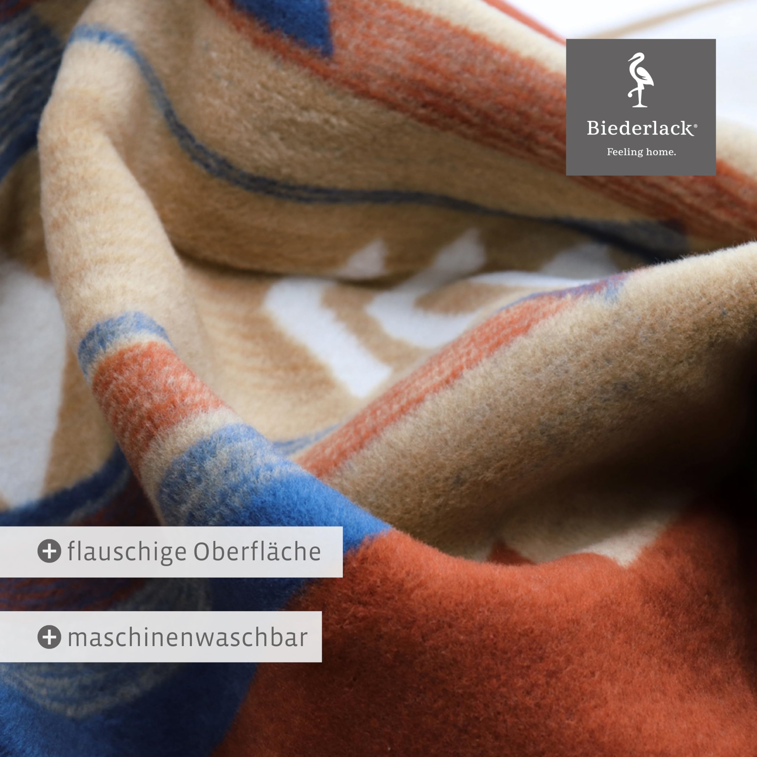 Biederlack Kuscheldecke Montana I Wohndecke aus Baumwollmischgewebe I Sofadecke in 150 x 200 cm I braune Decke im traditionellen Stil I Made in Germany