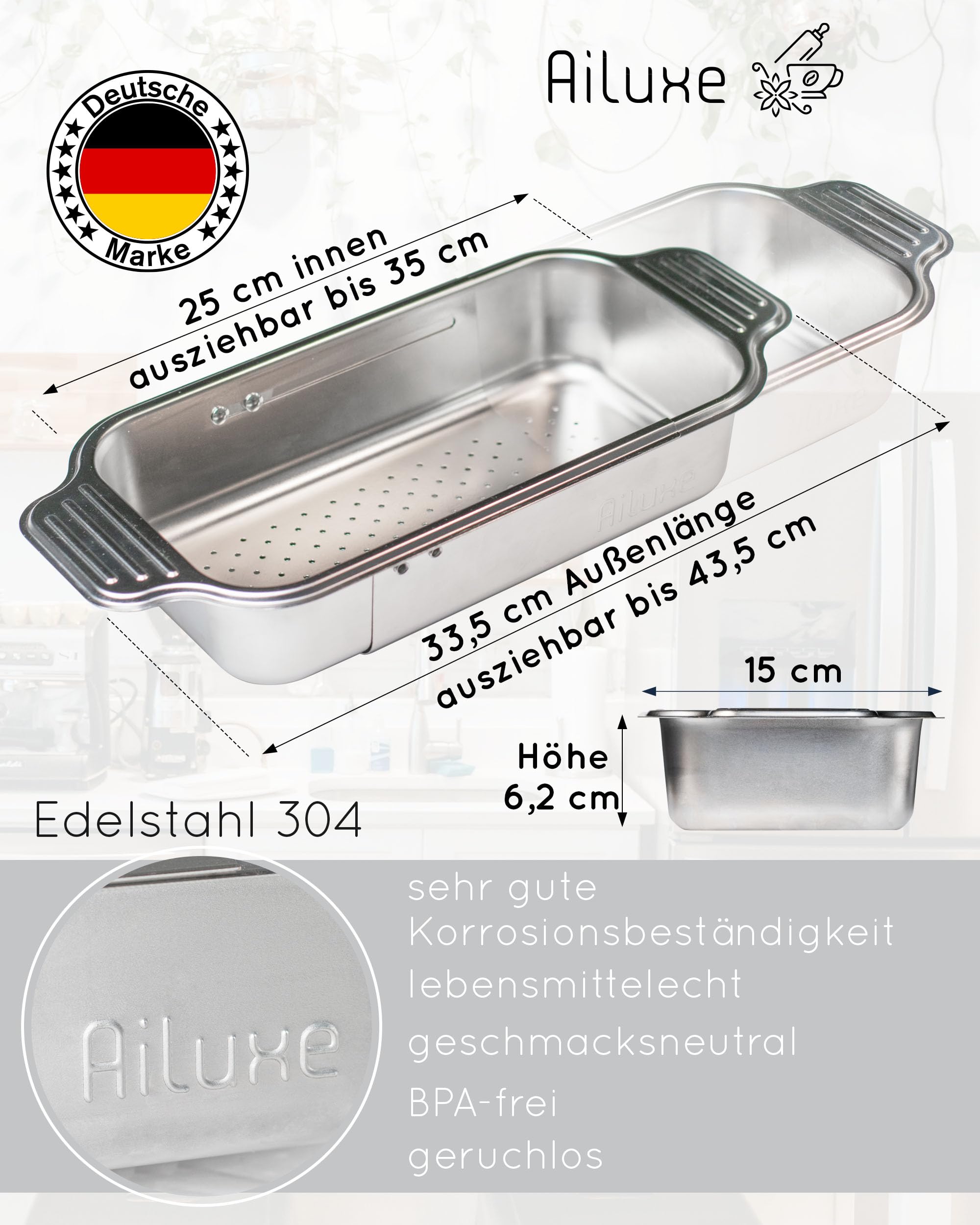 Panier Egouttoir Évier Extensible - Passoire à Mailles Fines Acier Inoxydable - Pour Pâtes, Légumes, Fruits - Rétractable Et Lavable