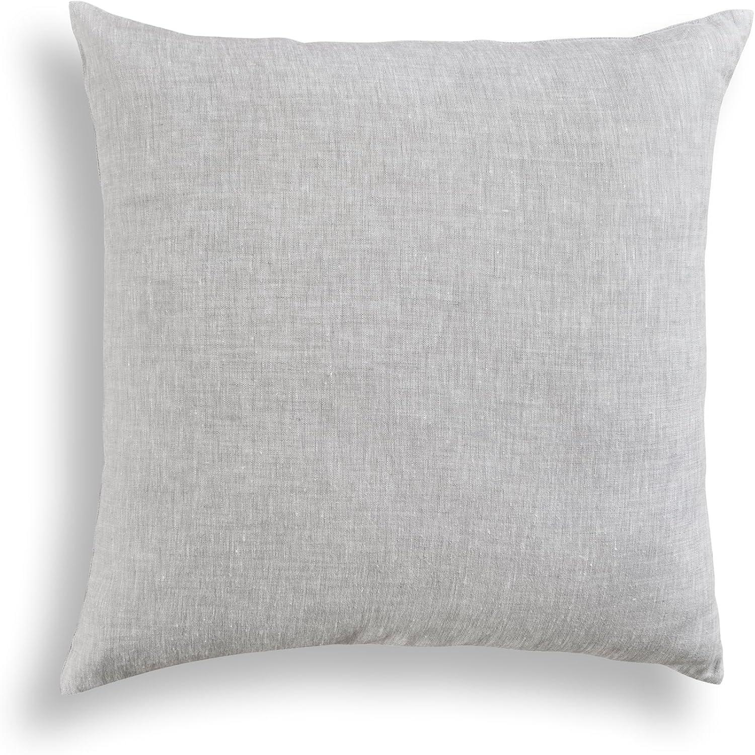 Solino Home Linen Pillow Cover 20 x 20 Inch - 100% European Flax Oyster Grey Decorative Throw Pillow Case with Invisible Zipper - Montauk, Accent Cushion Cover for Couch, Sofa, Bed, Chair