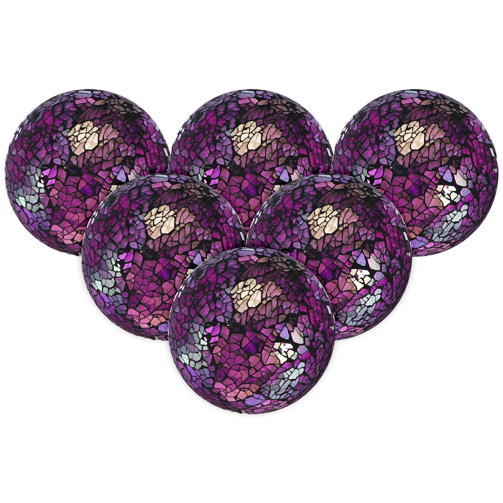 M METERXITY 6-Pack Decorative Ball 2.4 inch for Home Decor, Purple