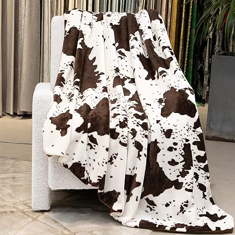 Cowhide Pattern Cuddly Cow Soft Throws