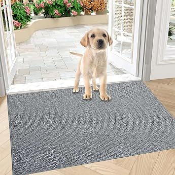 Dirt Trapper Mat Indoor 80 x 100 cm Non-Slip Doormat Outdoor and Indoor Washable Clean Mat Door Mat Waterproof Entrance Rug Absorbent Door Mat for Entrance Front Door Grey 80 x 100 cm