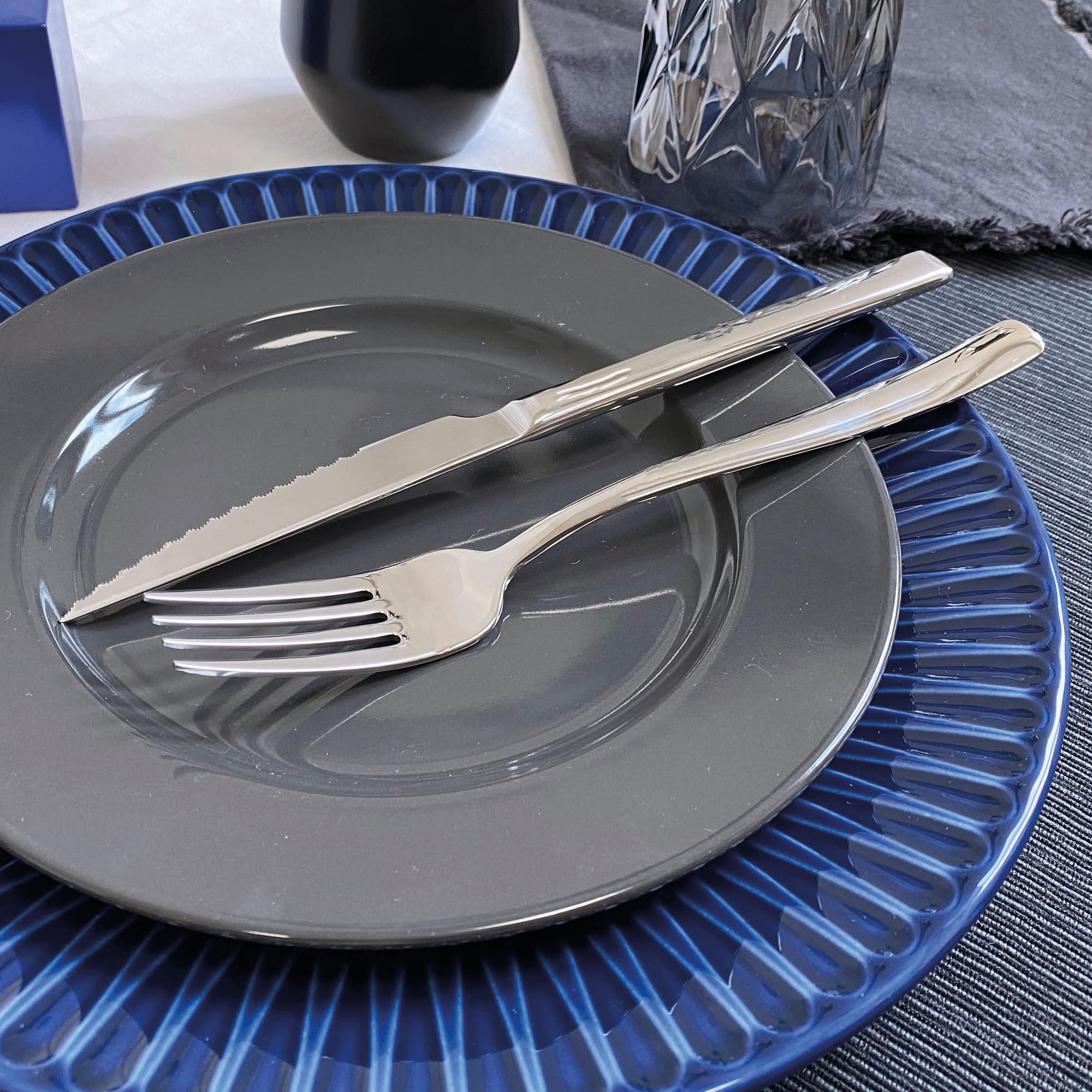 Prima Collection - Amalfi - Service de 48 couverts, avec couteaux à steak, pour 12 personnes