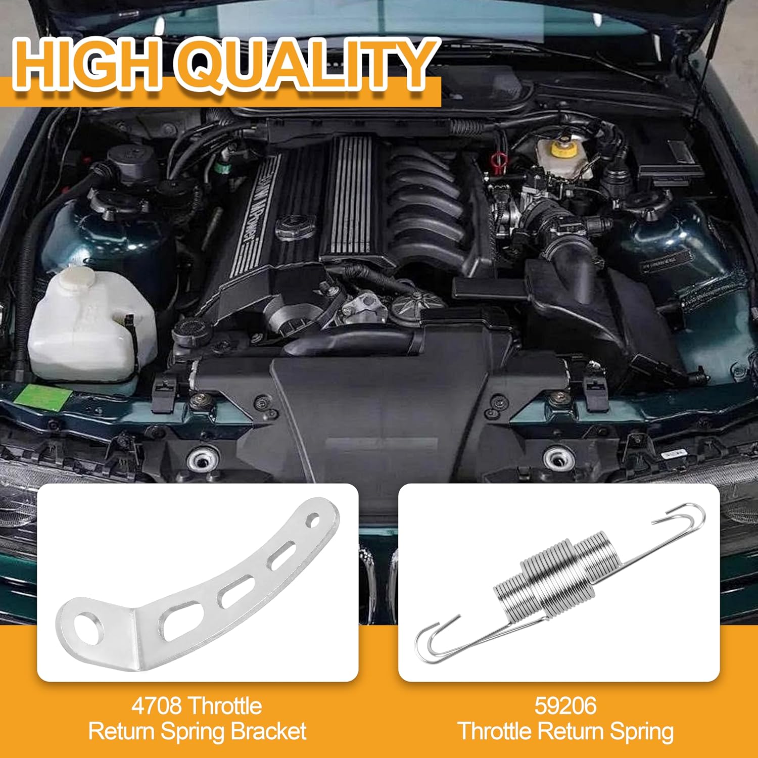 4708 Carburetor Return Spring and Bracket Kit, Includes Throttle Return Spring Bracket, 59207 Throttle Return Springs (2 Pack)