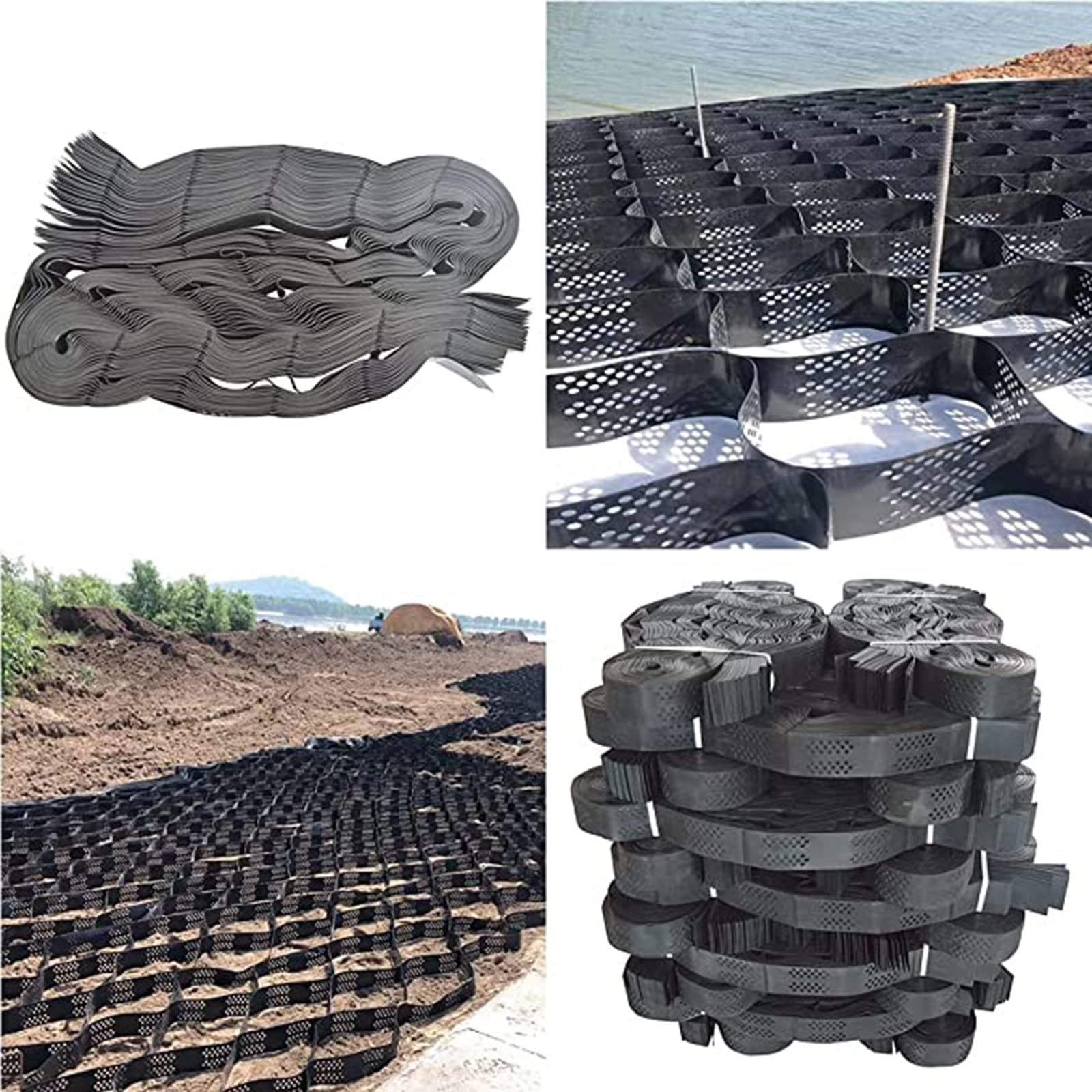 Elastyczny stabilizator siatki o strukturze plastra miodu, przepuszczalny system kostki brukowej, na podjazd, patio, chodnik, bardzo długi żwir, siatka geograficzna (2 x 10,5 m)