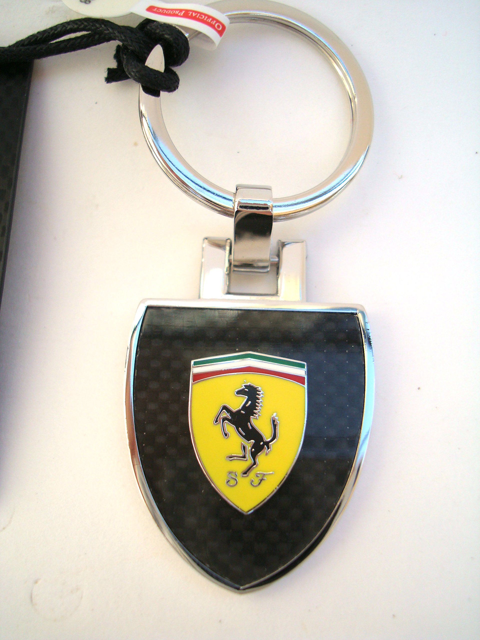 Porte-clés En Cuir Avec Cheval Cabré En Espresso Pour Homme | Ferrari