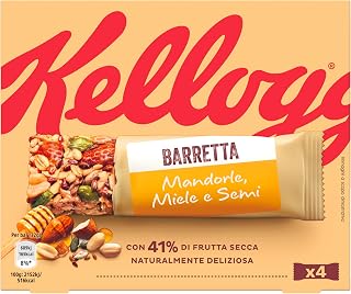 Kellogg's Barretta | Gusto Mandorle, Miele e Semi | Ricca di Fibre e con 41% di Frutta...