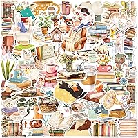 Booppyy 50pcs Aesthetic Bookish Stickers for Readers - Waterproof Vinyl Decals for Kindle, Laptop, Water Bottles, Journals