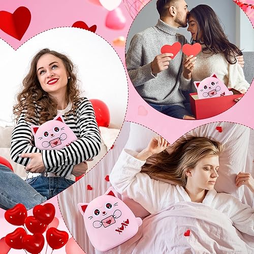 Miniatura 4 de refavor Animal de peluche para el día de San Valentín, regalo de peluche de 8 pulgadas, gato rosa, animales de peluche para el día de San Valentín,