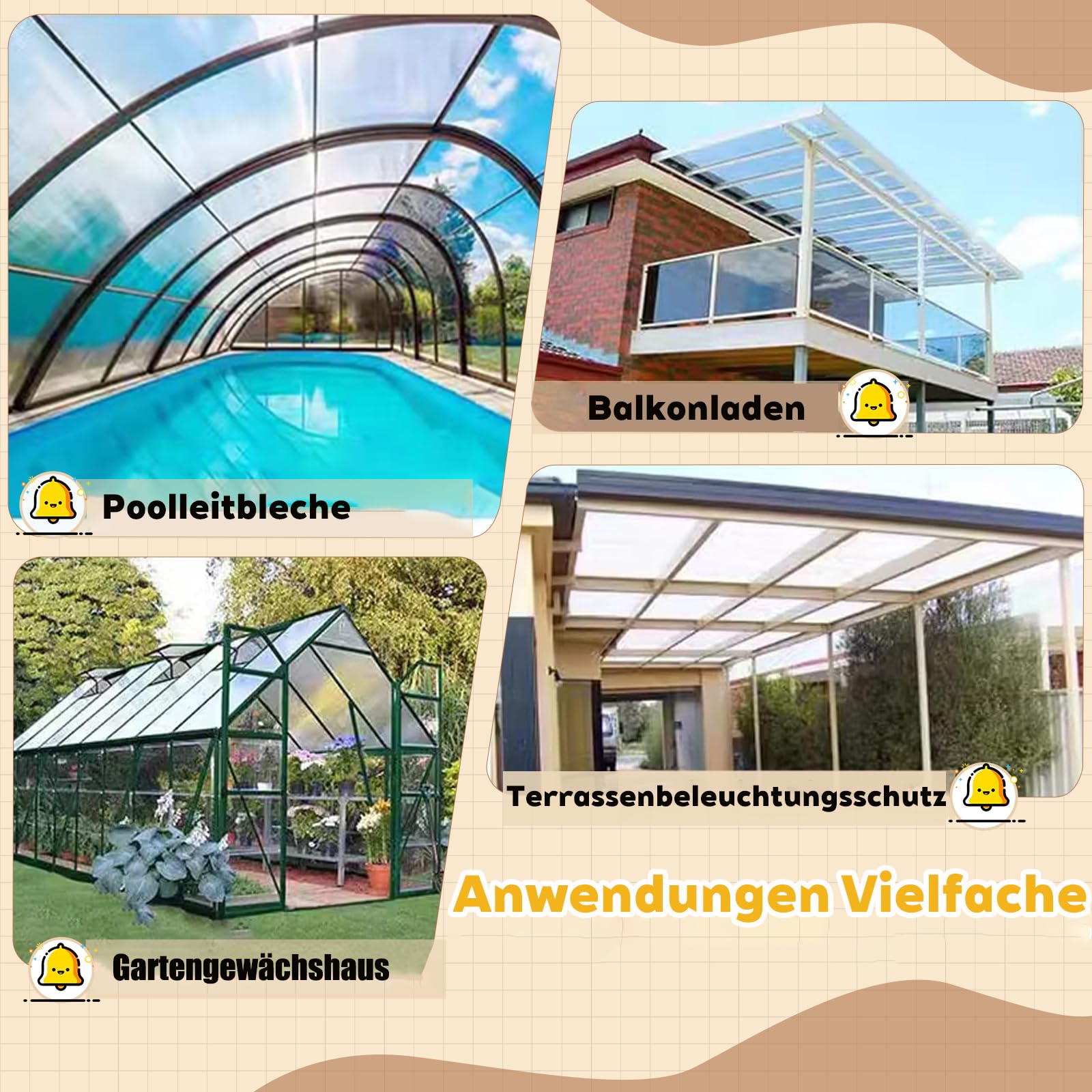 dachplatten Kunststoff,polycarbonat Gewächshausplatten,1.0mm Klare Acrylglas,0.5m*3m,Leicht zu Biegen und zu Schneiden,Schlagfest Regenschutz,für Vordächer,Terrassen,Balkon,Überdachung