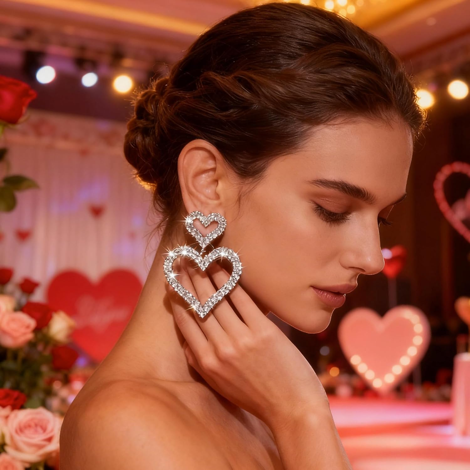 Heart Earrings for Women Valentines Day Earrings Valentines Day Gifts for Her Outfit Accessories Women - Image 2