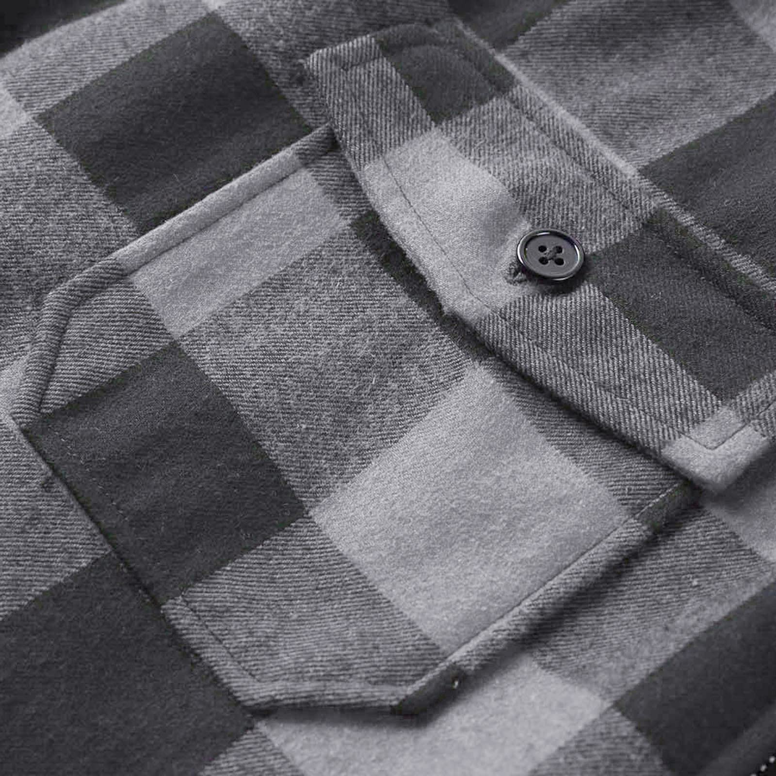 Camicia da uomo a quadretti, con cappuccio e bottoni, in flanella, imbottita, invernale, trapuntata, foderata, con cappuccio