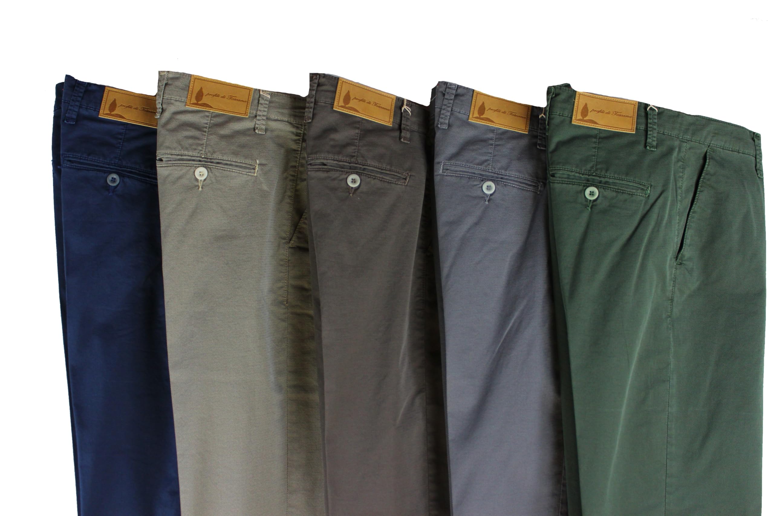 Pantaloni Chino Uomo 97% Cotone, Tessuto Estivo Sono Eleganti e Elasticizzati, Gamba Dritta, Vita Regolare, 100% Made in Italy