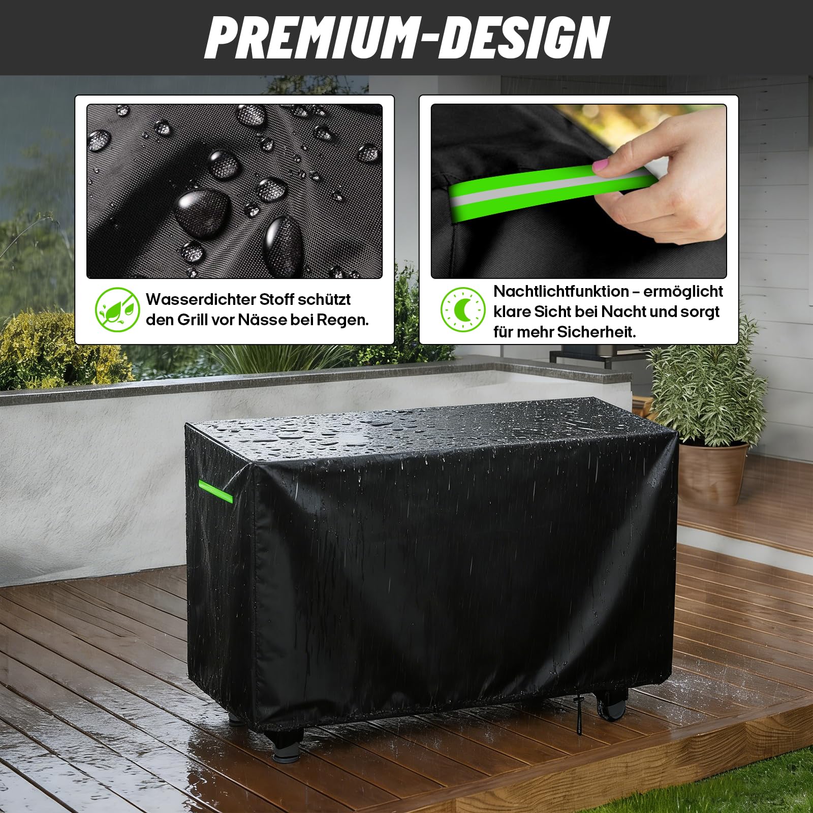 Pokrowiec na stolik pomocniczy Ke-ter Unity XL BBQ stolik pomocniczy, dł. 137 x szer. 58 x wys. 85 cm 600D PCW, wodoszczelny pokrowiec na kuchnię, odporny na warunki atmosferyczne, na stół