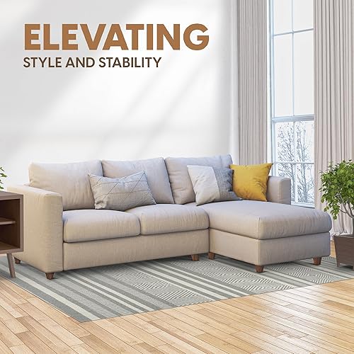 Miniatura 2 de Yes4All Juego de 4 patas cuadradas de madera para muebles de 4 pulgadas, patas modernas de mediados de siglo marrón para sofá, otomana, banco,