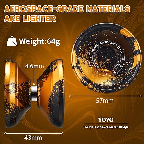 Miniatura 2 de Hksod Challenger  Yoyo que no responde para jugadores avanzados profesionales, yoyos receptivos para niños principiantes, yoyos de metal para